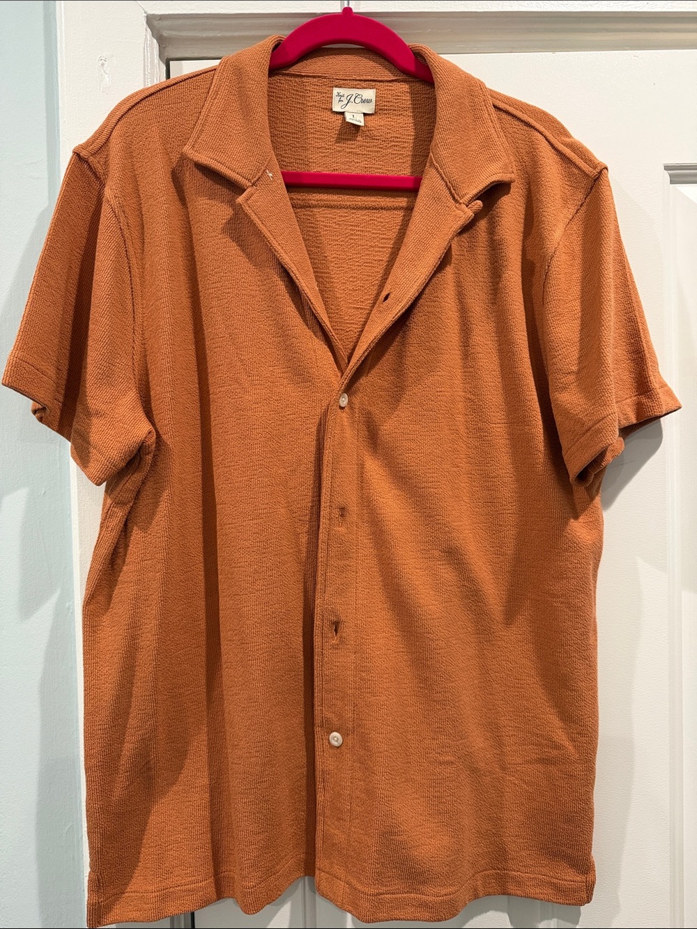 J. Crew Men’s Short-Sleeve Button-Down Shirt in Rust